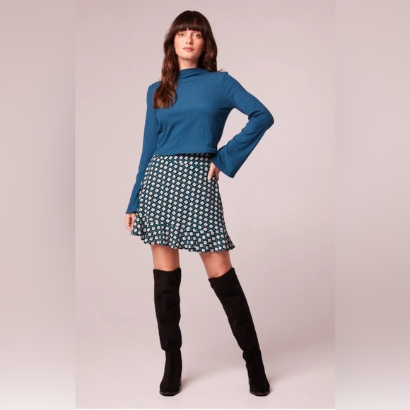 NWT Deep Teal Colette skirt Medium Band of Gypsies Band of the Free - Picture 3 of 5